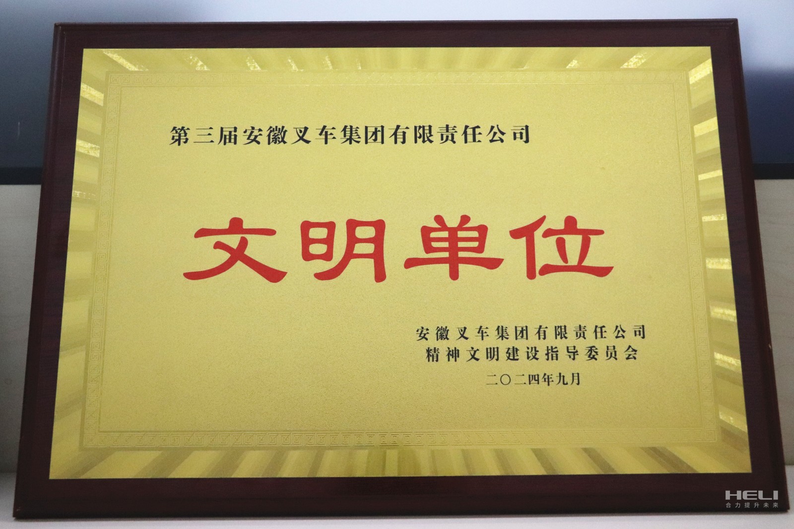 20240920 盘锦云顶集团荣获“第三届安徽叉车集团文明单位”称号.jpg